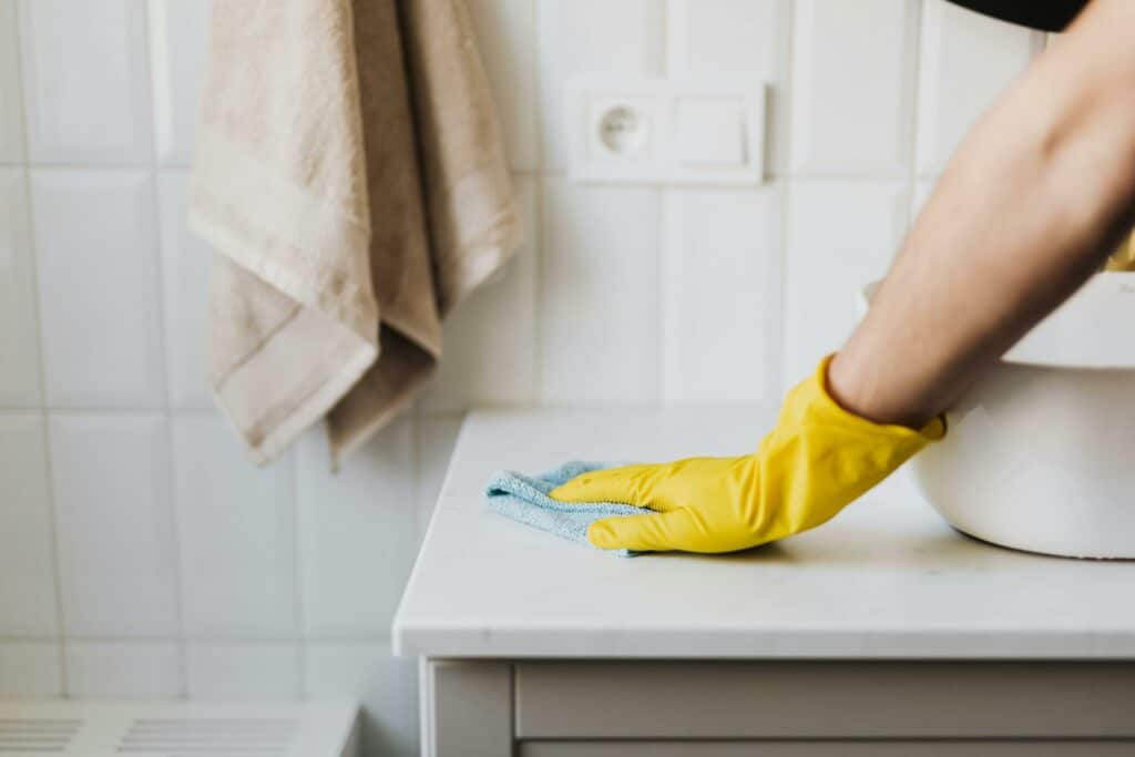 Wiping the table