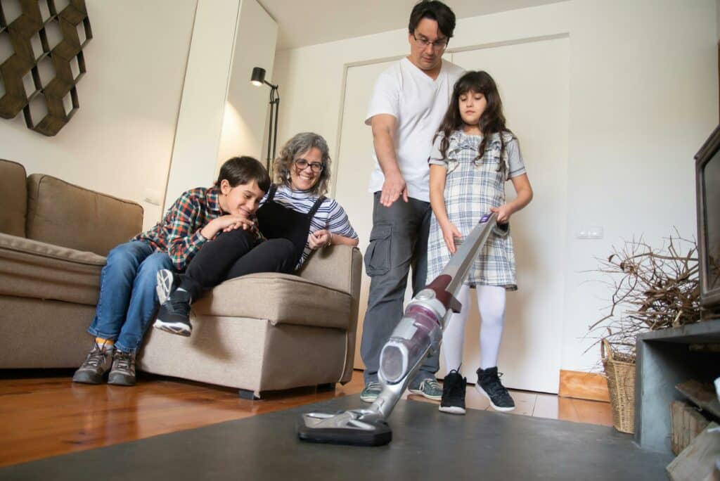 Family Cleaning Together