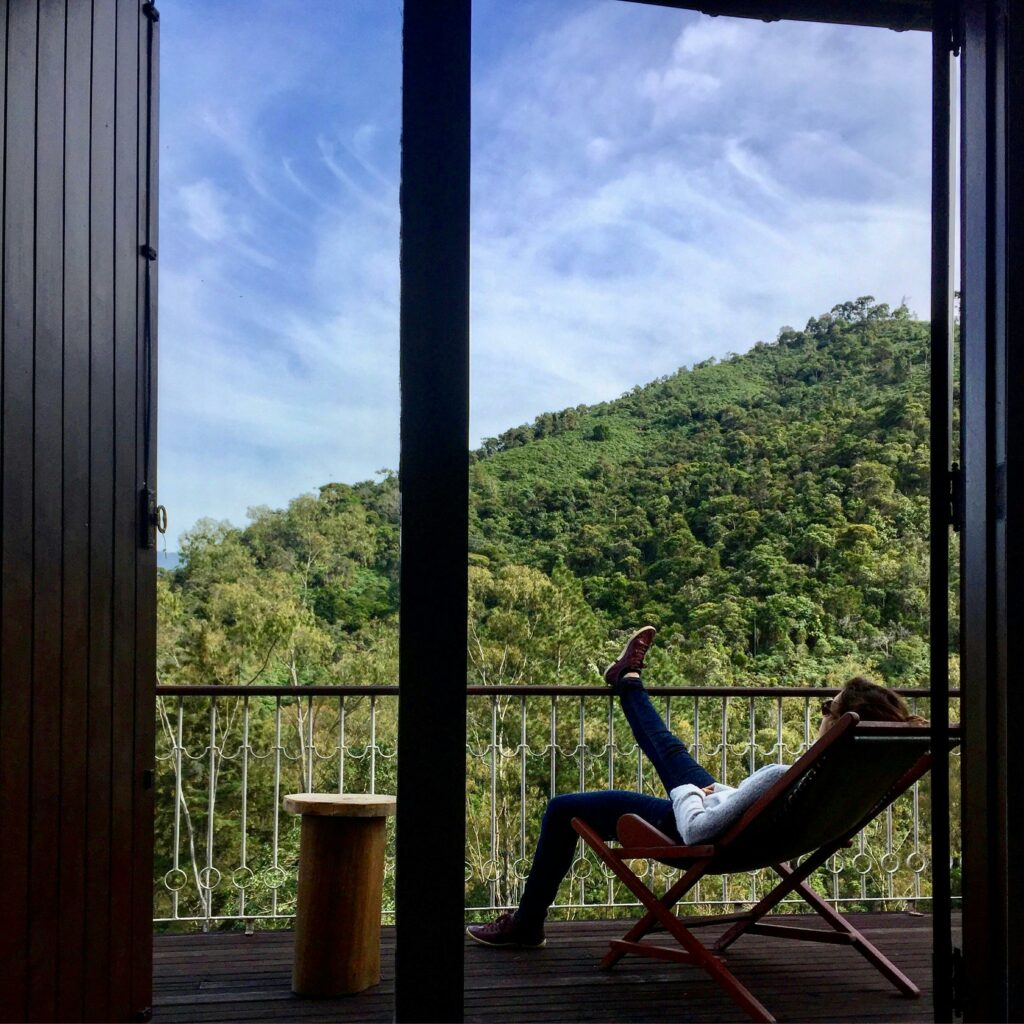 Relaxing on the Balcony